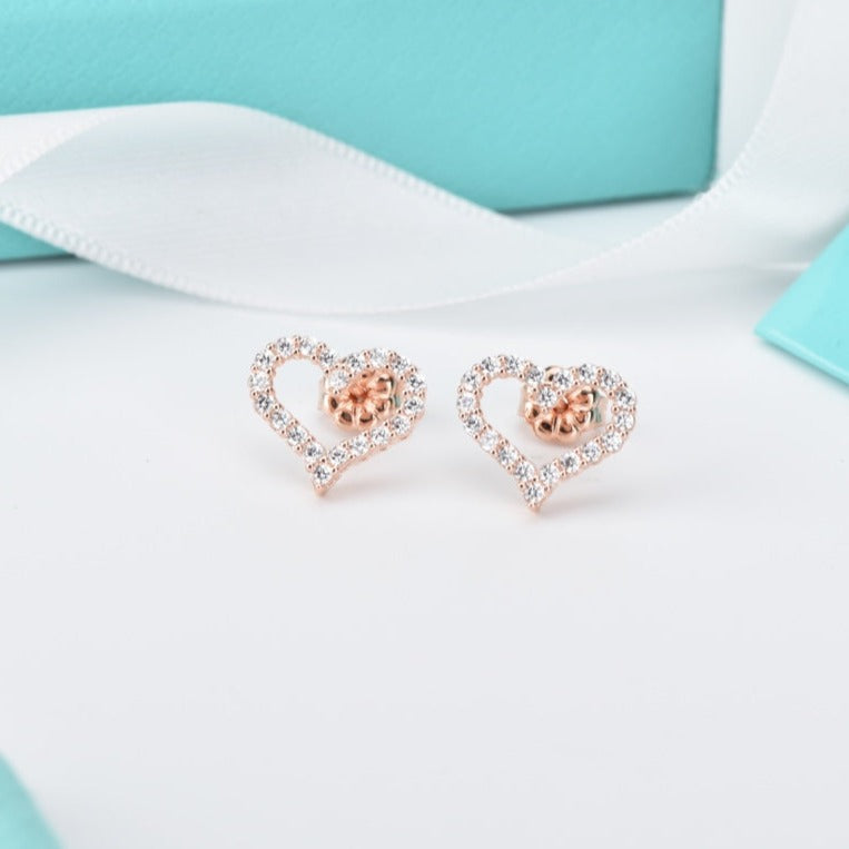 Open Heart Stud Diamond Earrings – LUX VERSE Luxury Designer Fashion Outlet