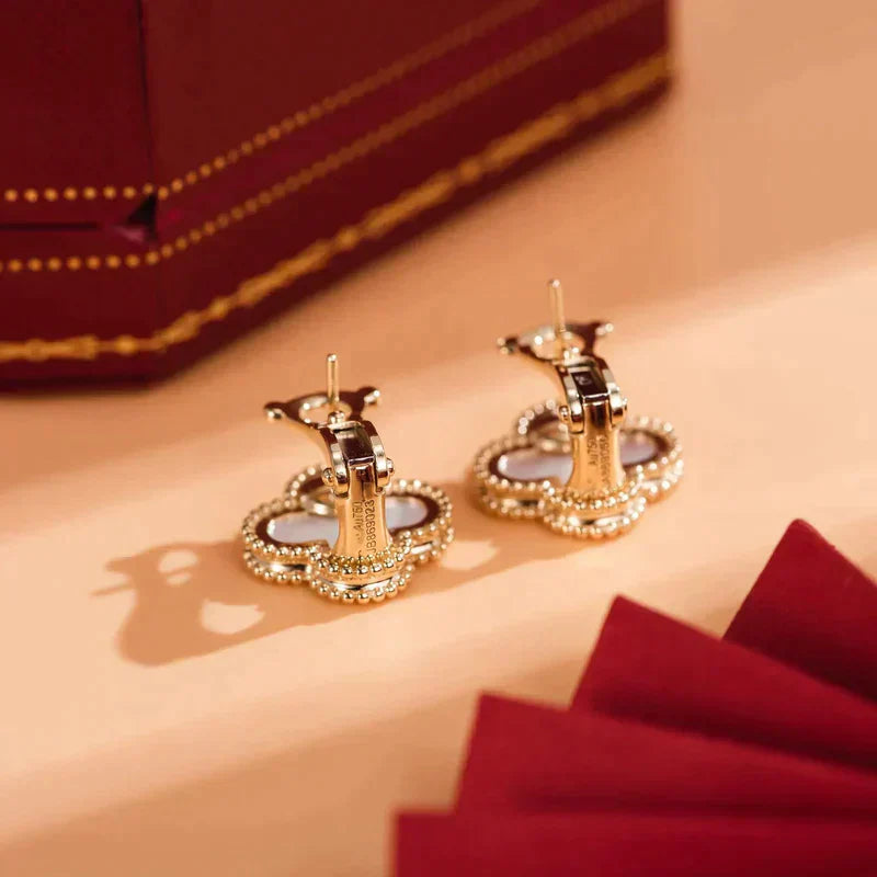 Clover Medium 1 Motifs  White Mop Stud Earrings – LUX VERSE Luxury Designer Fashion Outlet