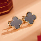 Clover Medium 1 Motifs  Onyx Stud Earrings – LUX VERSE Luxury Designer Fashion Outlet