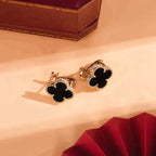 Clover Medium 1 Motifs  Onyx Stud Earrings – LUX VERSE Luxury Designer Fashion Outlet
