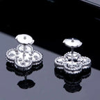 Clover 1 Motifs Diamond Stud Earrings Silver – LUX VERSE Luxury Designer Fashion Outlet
