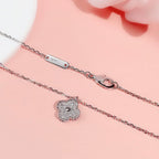 Clover Silver Diamond Necklace – LUX VERSE Luxury Designer Fashion Outlet