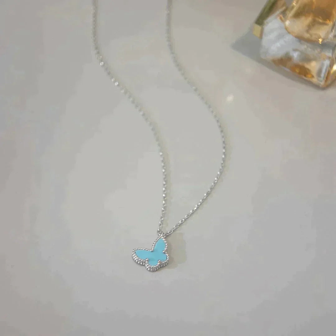 Butterfly Pedant Silver Turquoise Necklace – LUX VERSE Luxury Designer Fashion Outlet