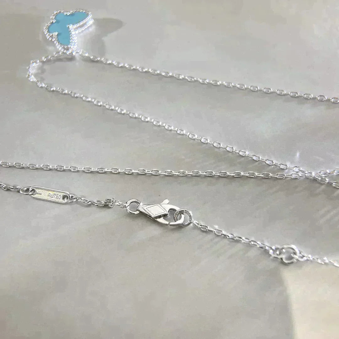 Butterfly Pedant Silver Turquoise Necklace – LUX VERSE Luxury Designer Fashion Outlet