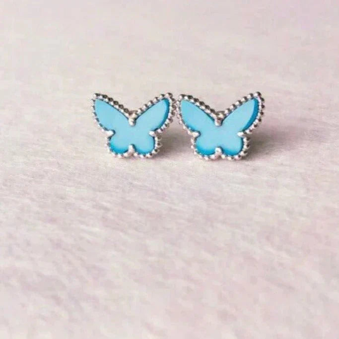Butterfly Turquoise Earrings  Silver – LUX VERSE Luxury Designer Fashion Outlet