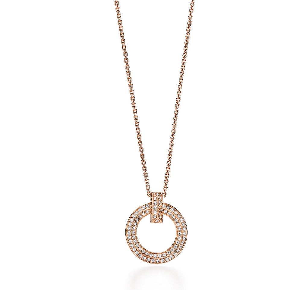 T Circle Pedant Diamond Necklace – LUX VERSE Luxury Designer Fashion Outlet