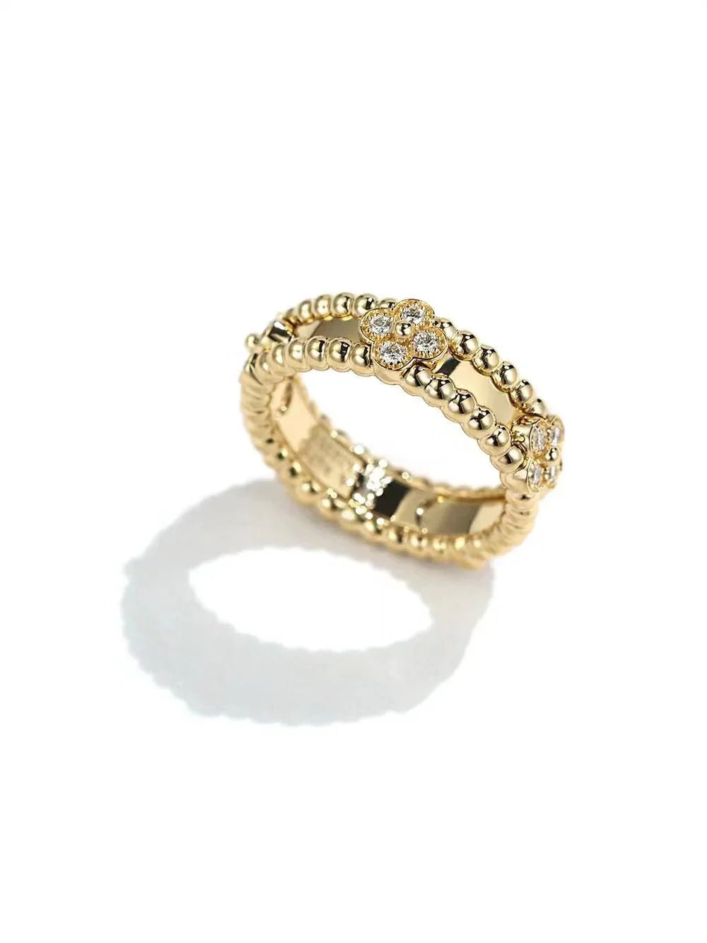 Perlee Gold Diamond Ring – LUX VERSE Luxury Designer Fashion Outlet