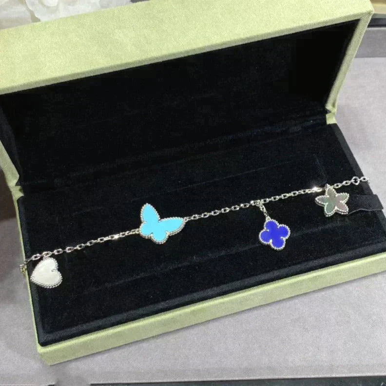Lucky Spring 4 Motif Bracelet Silver – LUX VERSE Luxury Designer Fashion Outlet