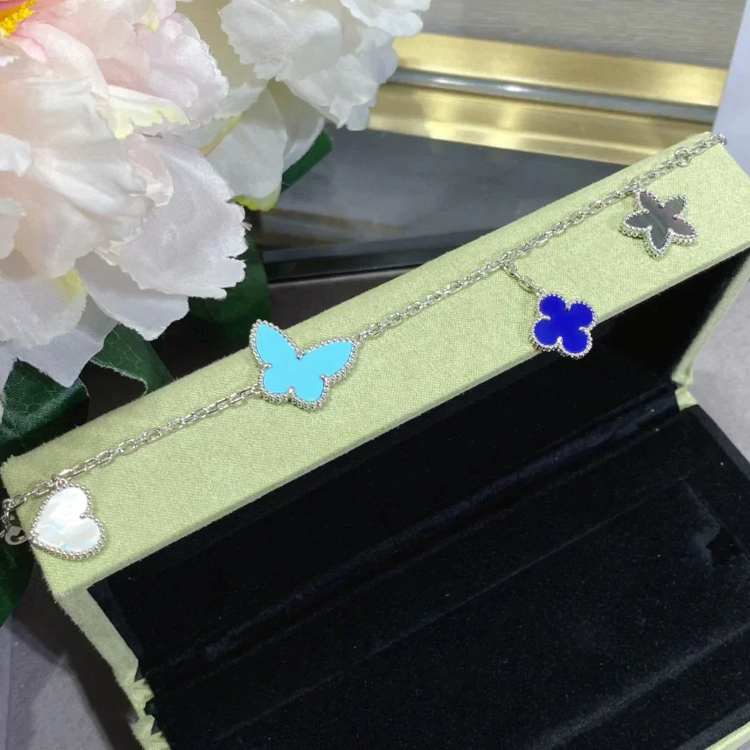 Lucky Spring 4 Motif Bracelet Silver – LUX VERSE Luxury Designer Fashion Outlet