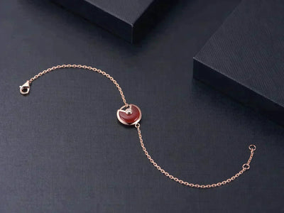 AMULETTE CARNELIAN ROSE GOLD BRACELET