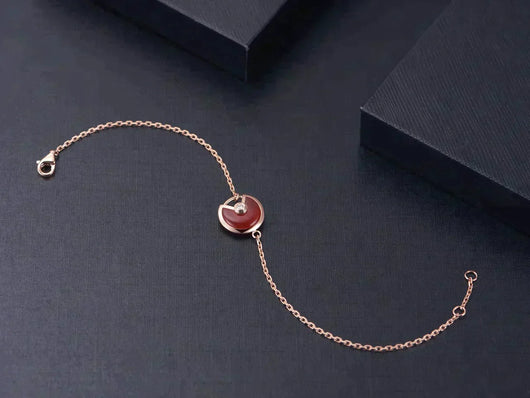 AMULETTE CARNELIAN ROSE GOLD BRACELET