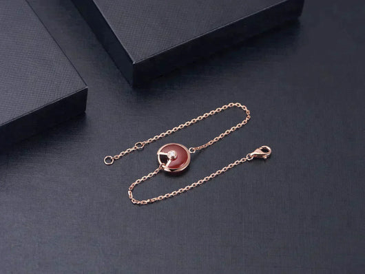 AMULETTE CARNELIAN ROSE GOLD BRACELET