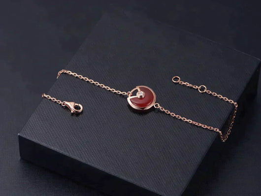 AMULETTE CARNELIAN ROSE GOLD BRACELET