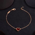 Heart Carnelian Rose Gold Bracelet – LUX VERSE Luxury Designer Fashion Outlet