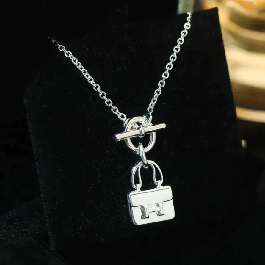 Pop H Pedant Silver Necklace – LUX VERSE Luxury Designer Fashion Outlet