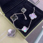 Magic Clover 5 Motifs Dark Mop Bracelet Sivler – LUX VERSE Luxury Designer Fashion Outlet
