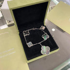 Magic Clover 5 Motifs Dark Mop Bracelet Sivler – LUX VERSE Luxury Designer Fashion Outlet