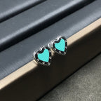 Heart Stud Silver Earrings – LUX VERSE Luxury Designer Fashion Outlet