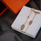 Dancre Chaine 3 Motif Rose Gold Bracelet – LUX VERSE Luxury Designer Fashion Outlet