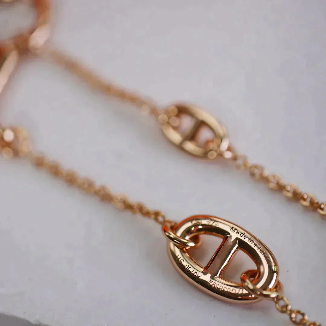 Dancre Chaine 3 Motif Rose Gold Bracelet – LUX VERSE Luxury Designer Fashion Outlet