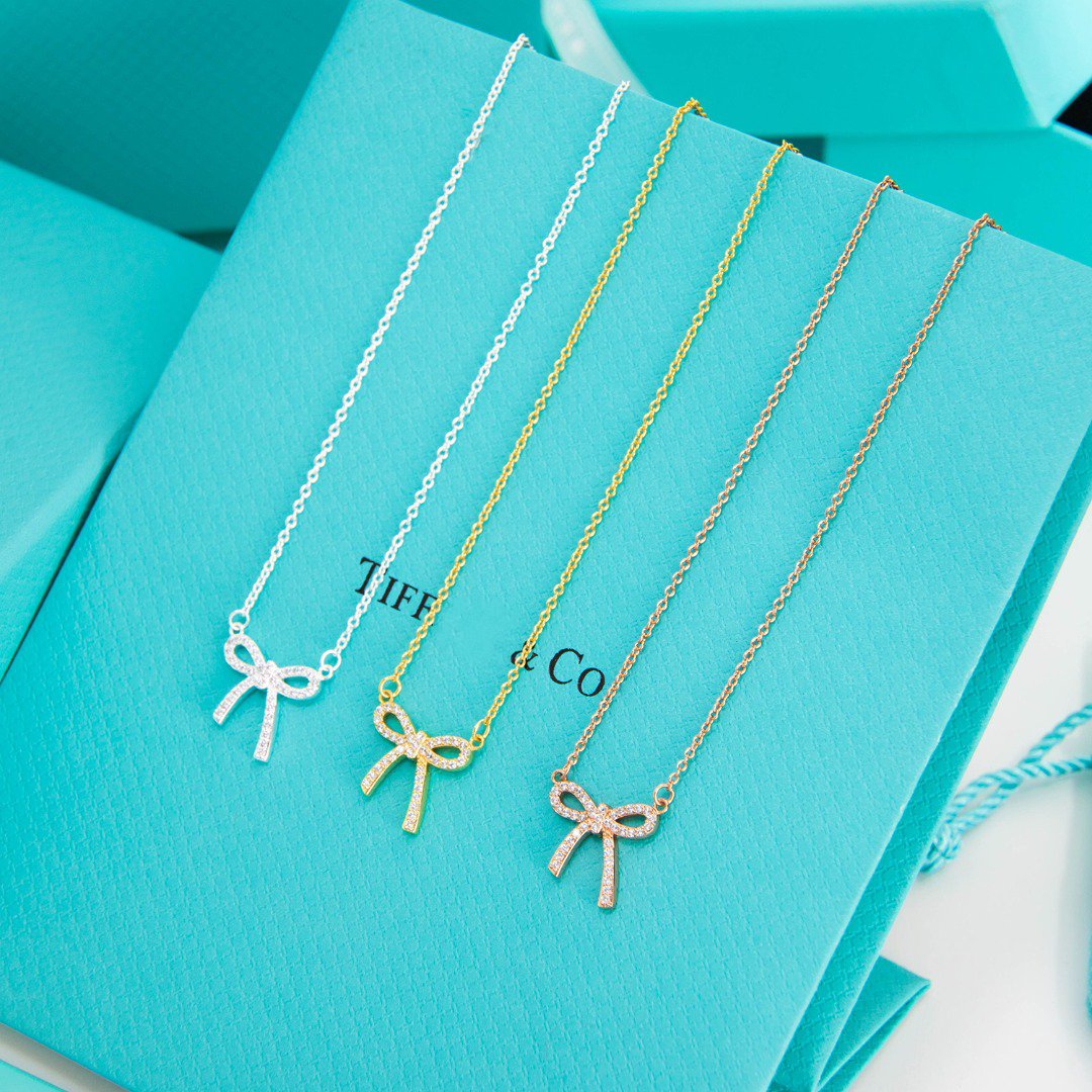 Ribbon Necklace Bow Pendant Diamond Charm Chain – LUX VERSE Luxury Designer Fashion Outlet