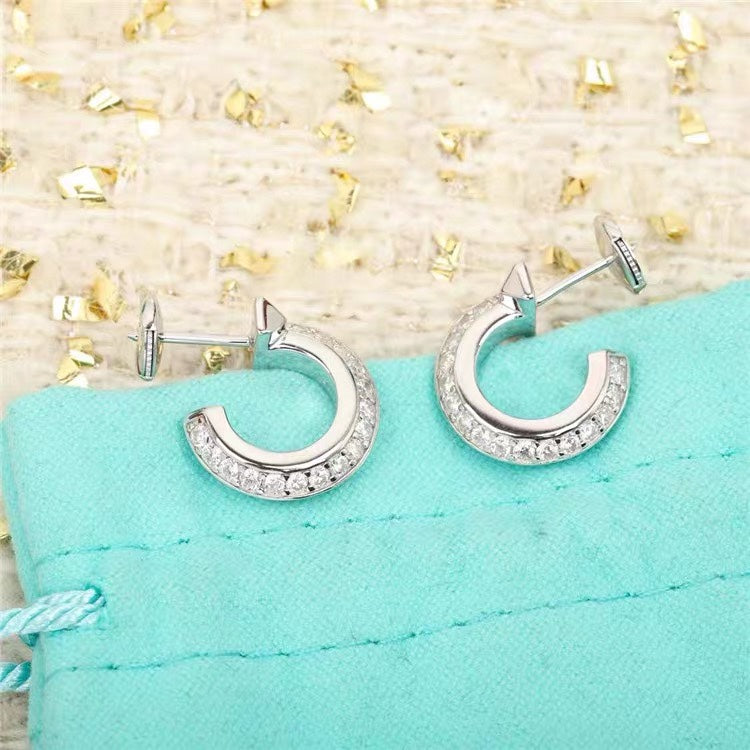 Hoop Earrings in Rose Gold with Diamonds – LUX VERSE Luxury Designer Fashion Outlet