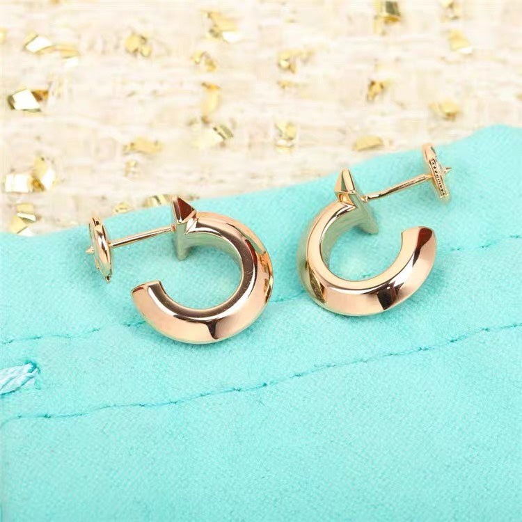 Hoop Earrings in Rose Gold with Diamonds – LUX VERSE Luxury Designer Fashion Outlet