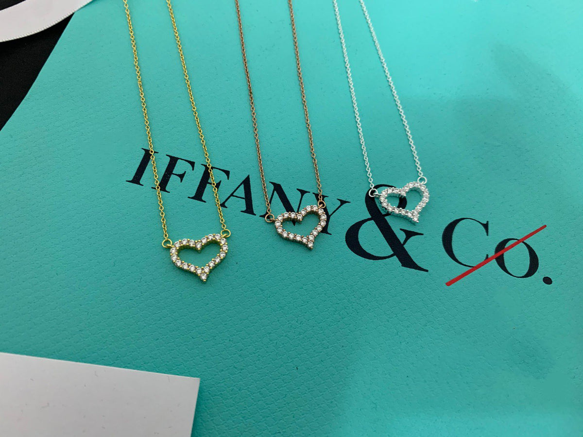 Large Diamond Heart Necklace – LUX VERSE Luxury Designer Fashion Outlet