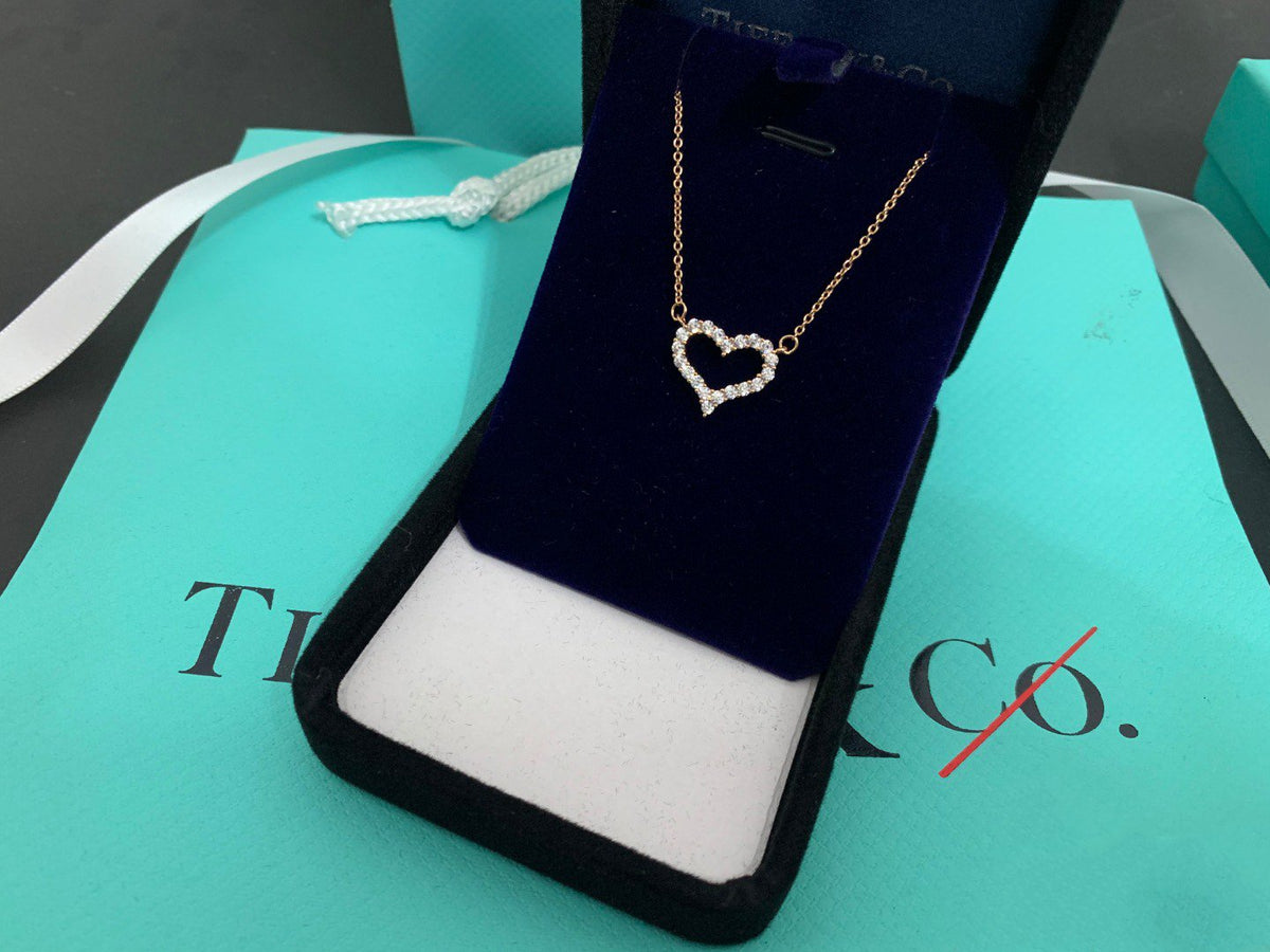 Large Diamond Heart Necklace – LUX VERSE Luxury Designer Fashion Outlet