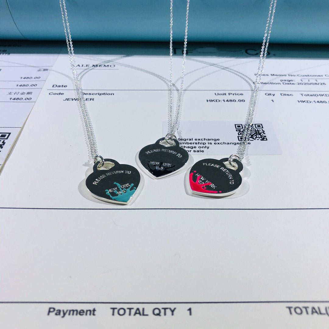 Colour Heart Splash Tag Necklace – LUX VERSE Luxury Designer Fashion Outlet
