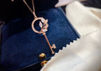 Victoria Diamond Rose Gold Vine Circle Key Necklace – LUX VERSE Luxury Designer Fashion Outlet