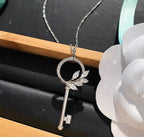 Victoria Diamond Rose Gold Vine Circle Key Necklace – LUX VERSE Luxury Designer Fashion Outlet