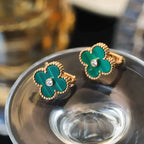 Clover Medium 1 Motifs Malachite Diamond Earrings – LUX VERSE Luxury Designer Fashion Outlet