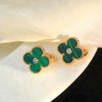 Clover Medium 1 Motifs Malachite Diamond Earrings – LUX VERSE Luxury Designer Fashion Outlet