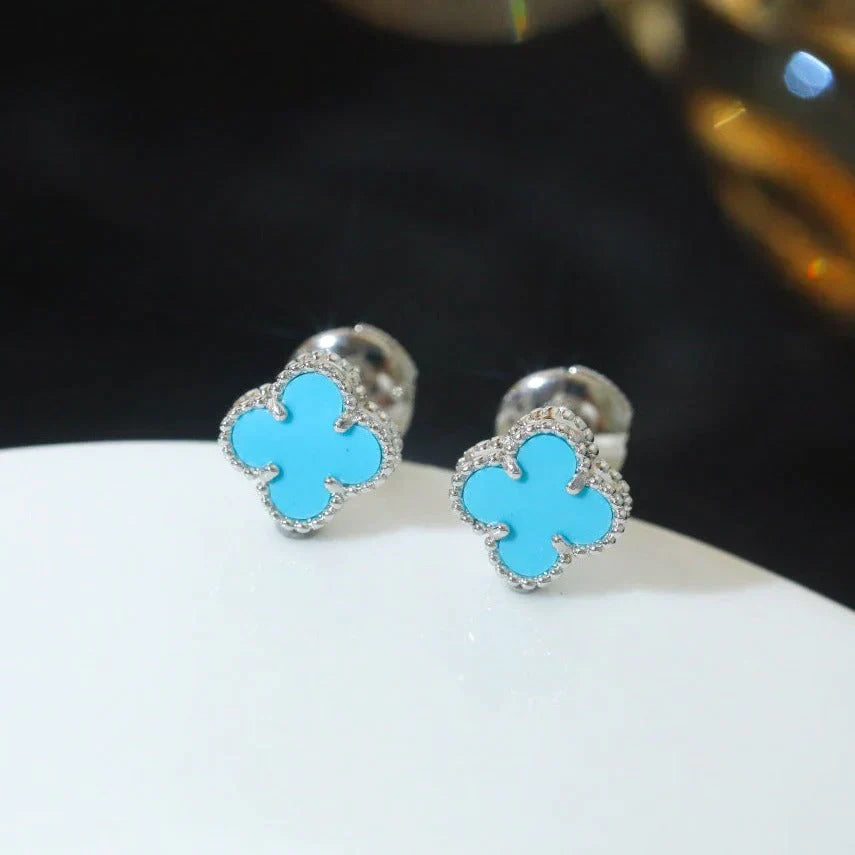Clover Mini 9.5mm Onyx Stud Earrings Silver – LUX VERSE Luxury Designer Fashion Outlet