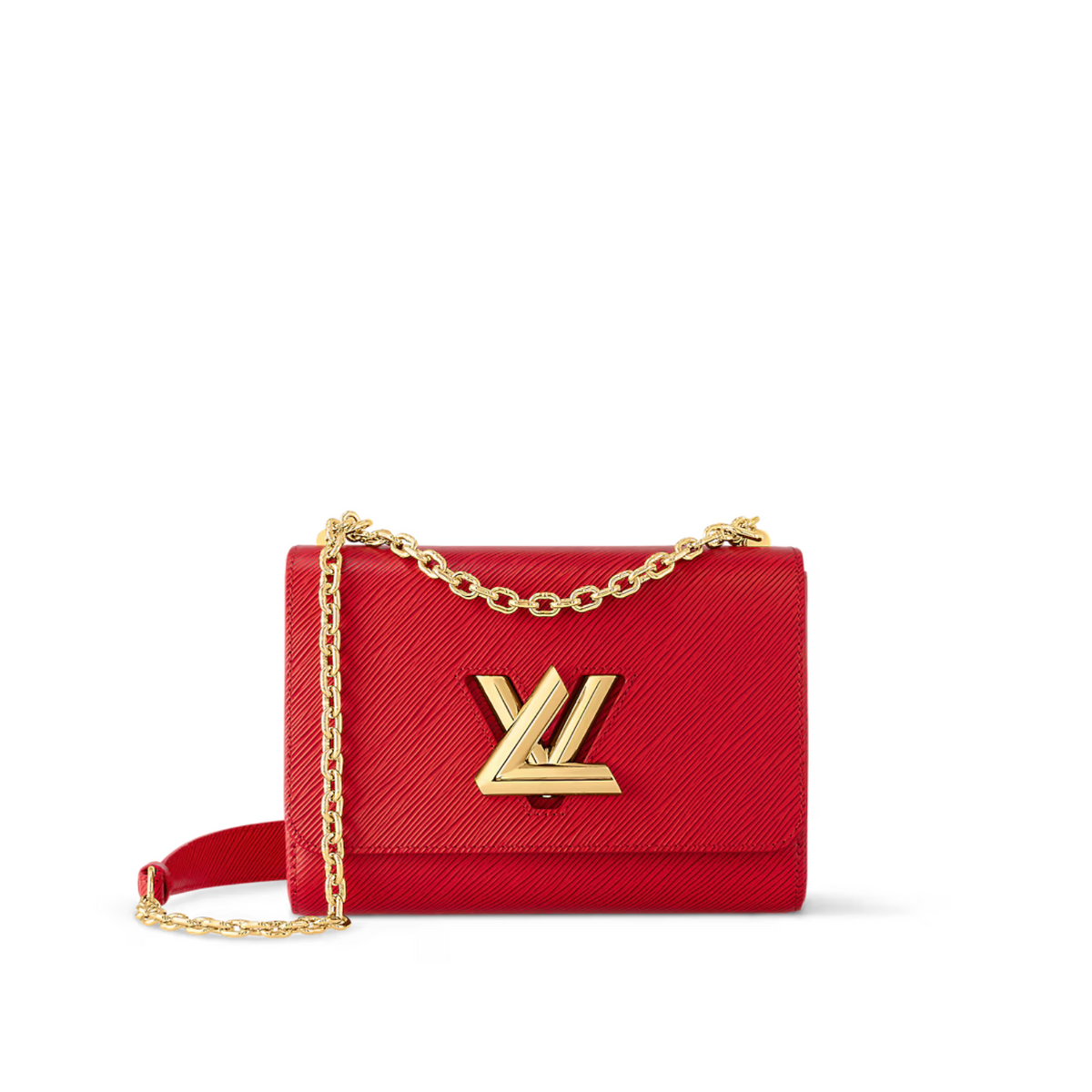 Twist MM Red Handbag – this Twist MM handbag in Epi leather with a gold-color Twist lock is part of – LUX VERSE Luxury Designer Fashion Outlet