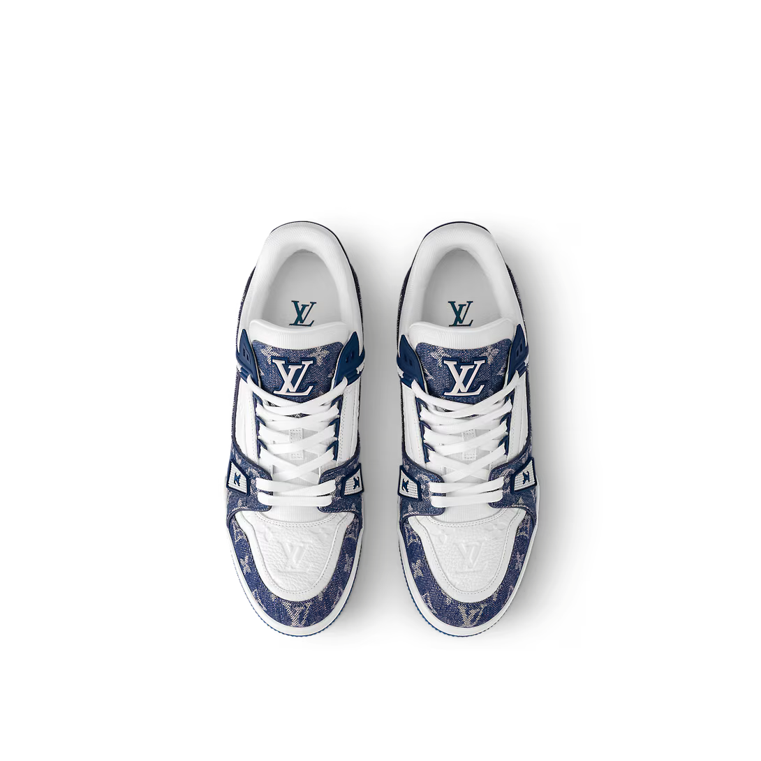 Trainer Denim Sneaker – the iconic Trainer sneaker is revisited this season in a combination of Monogram – LUX VERSE Luxury Designer Fashion Outlet
