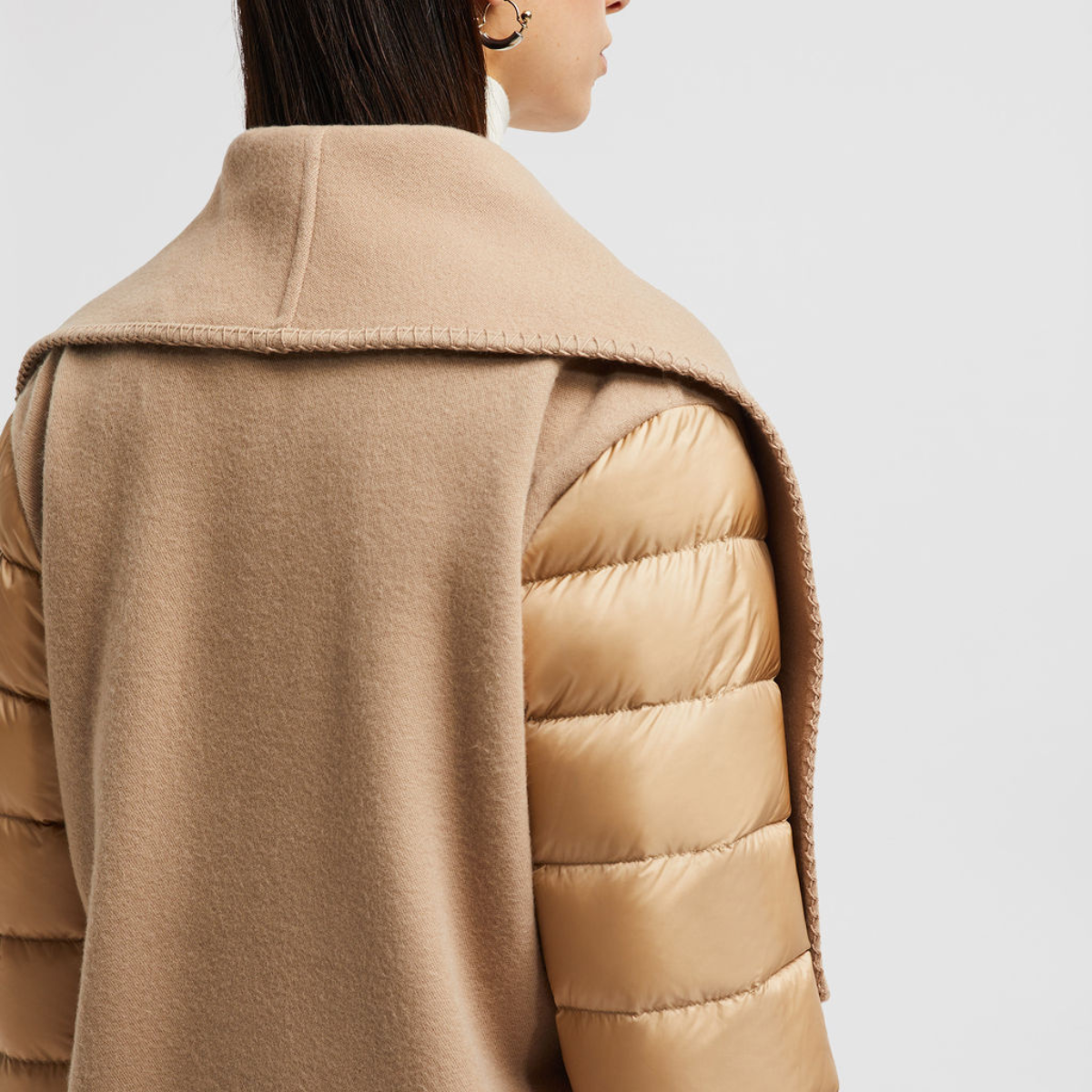 Wool Felt Cape – crafted from wool felt and longue saison Down-filled Elasticized belt Logo patch – LUX VERSE Luxury Designer Fashion Outlet