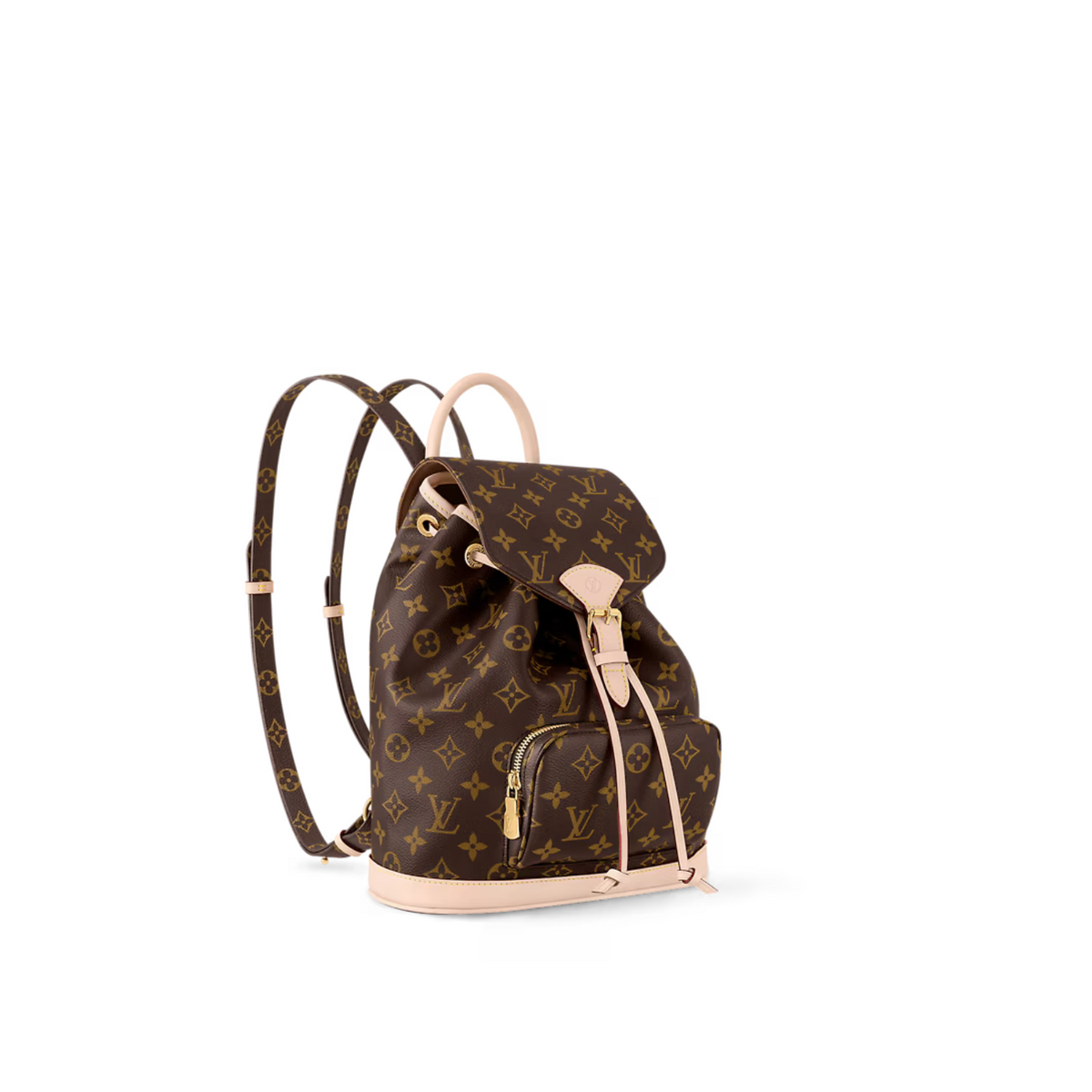 Montsouris PM – monogram coated canvas Cowhide-leather trim Textile lining Gold-color hardware – LUX VERSE Luxury Designer Fashion Outlet