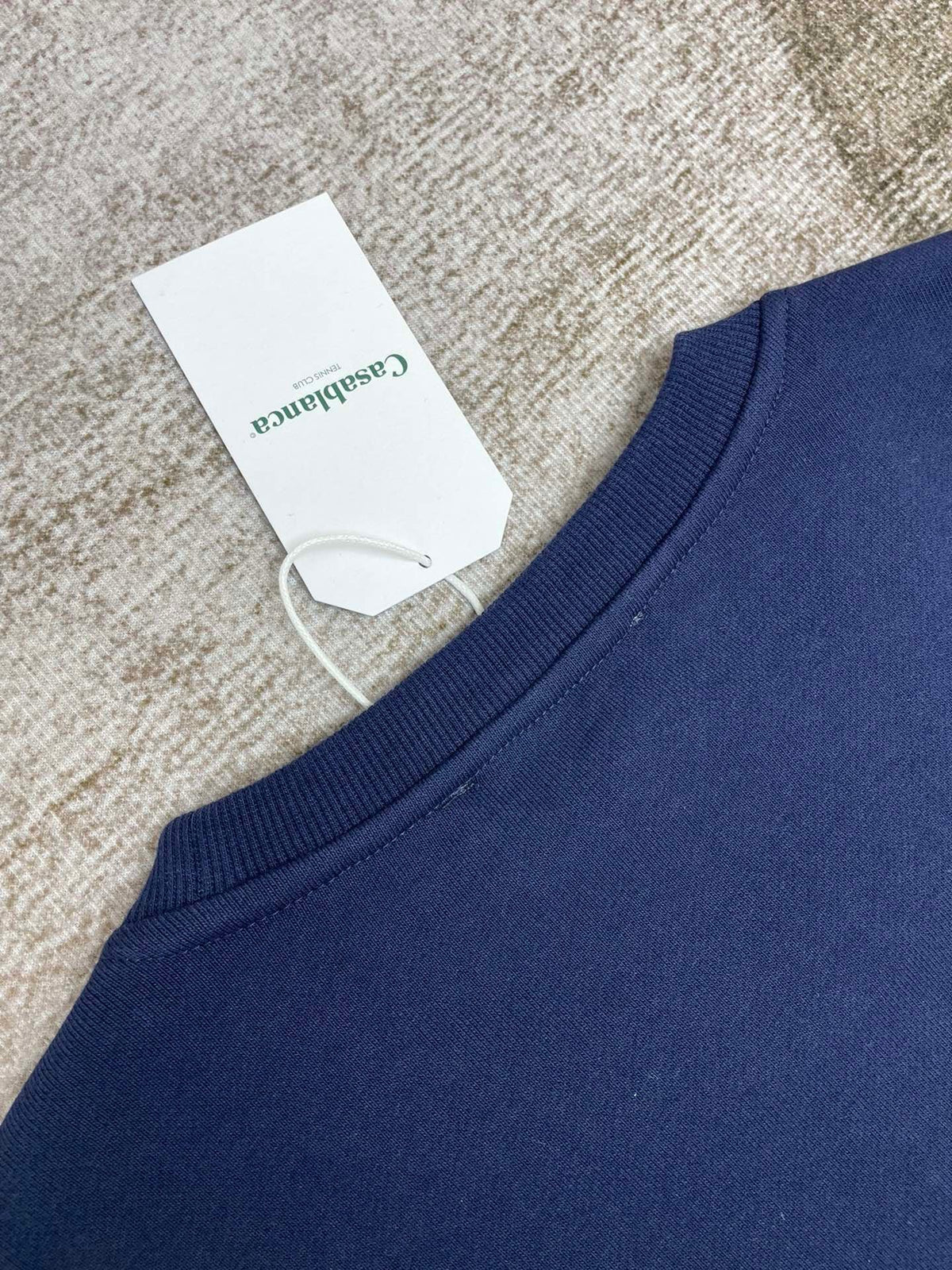 Marineblaues Baumwoll-Sweatshirt mit Arch-Grafik – Herren