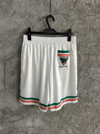 White Cotton Web Stripe Drawstring - Men's