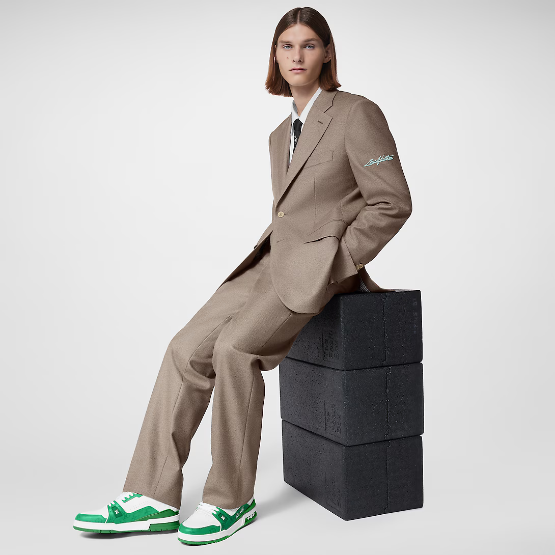 Louis Vuitton Trainer Iconic Sneaker – this version of the Trainer sneaker combines Monogram leather with calfskin embossed – LUX VERSE Luxury Designer Fashion Outlet