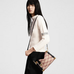 Side Trunk Carrier PM – fashioned from soft, beige lambskin crisscrossed with deep red, it features such – LUX VERSE Luxury Designer Fashion Outlet