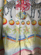 Zebra Carousel Print Silk Shirt - Men's