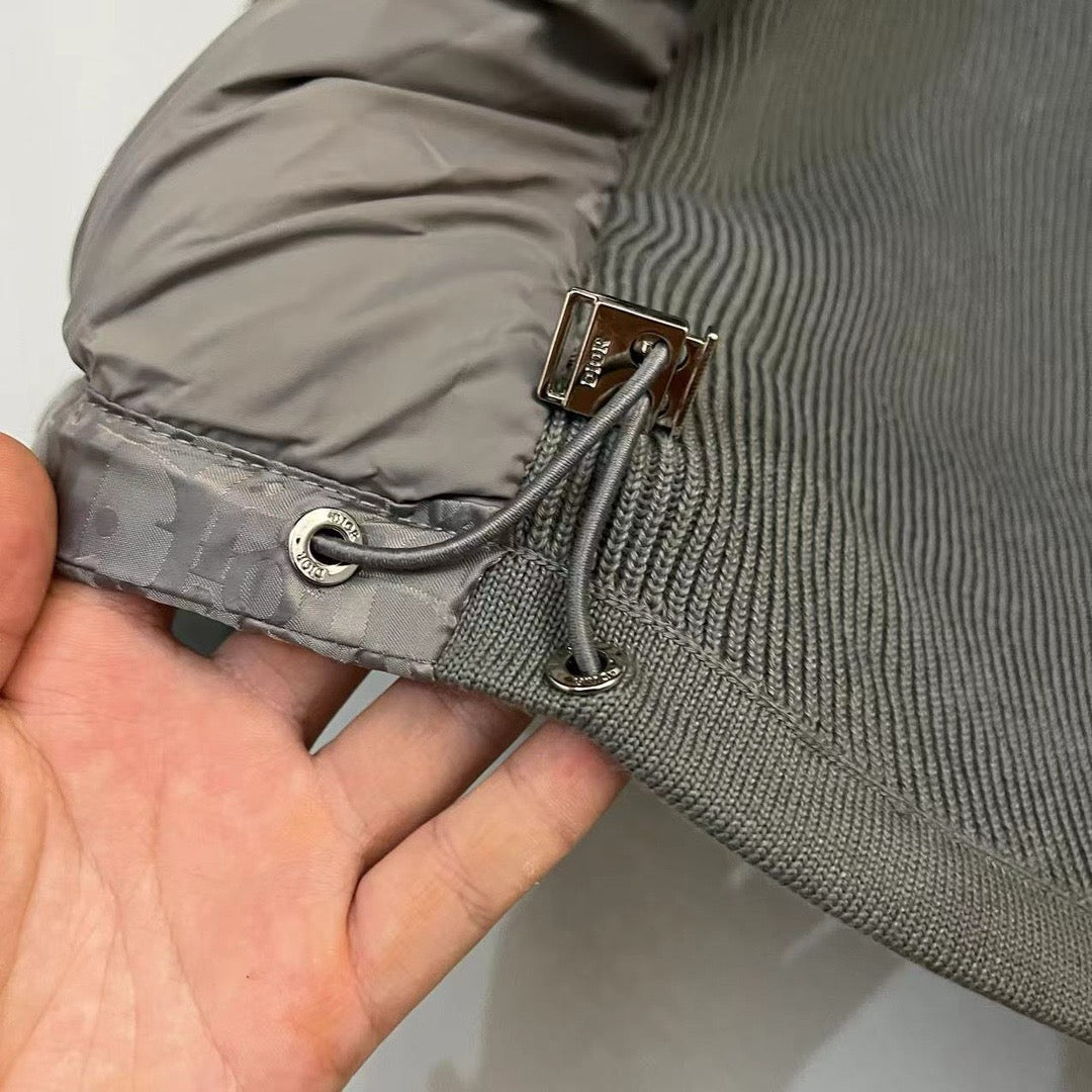 Marineblau Nylonstrickärmel Gesteppt - Herren