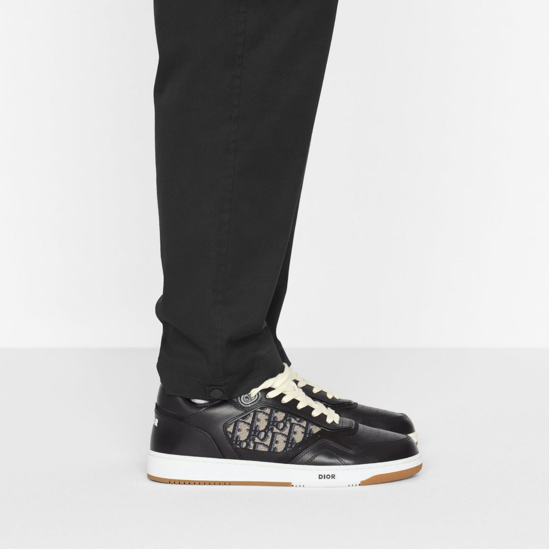 Low-Top Sneaker Black with Beige and Black Jacquard – the sneaker is enhanced with CD Icon eyelets as well as numerous hallmark details on – LUX VERSE Luxury Designer Fashion Outlet
