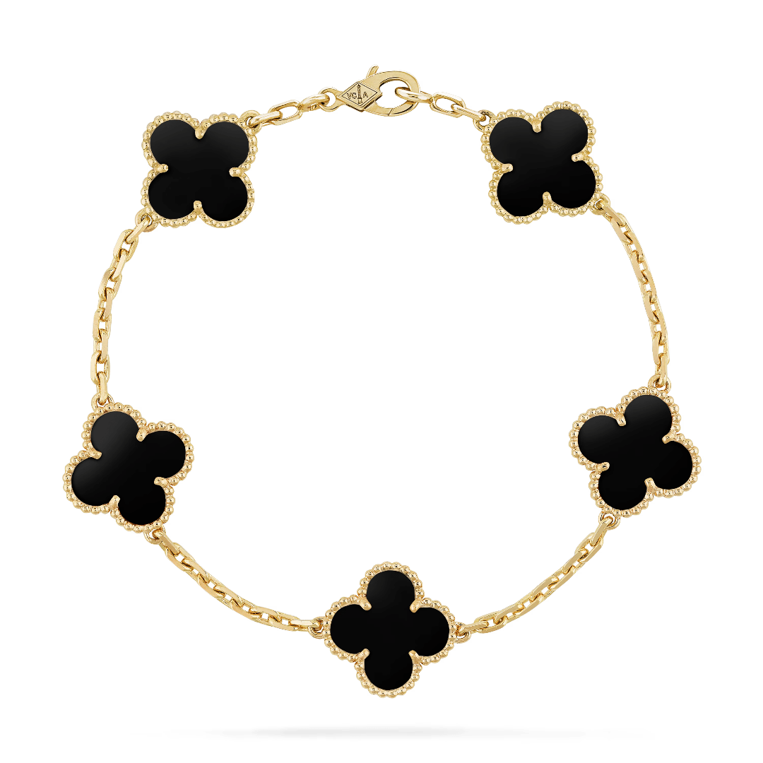 Vintage Alhambra Bracelet, 5 motifs. – sTONE Mother-of-pearl: 5 stones As each stone is unique, its color and – LUX VERSE Luxury Designer Fashion Outlet