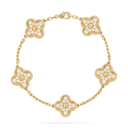 Vintage Alhambra Bracelet, 5 motifs. – sTONE Mother-of-pearl: 5 stones As each stone is unique, its color and – LUX VERSE Luxury Designer Fashion Outlet