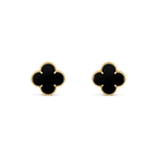 Clover Medium 1 Motifs  Onyx Stud Earrings – LUX VERSE Luxury Designer Fashion Outlet