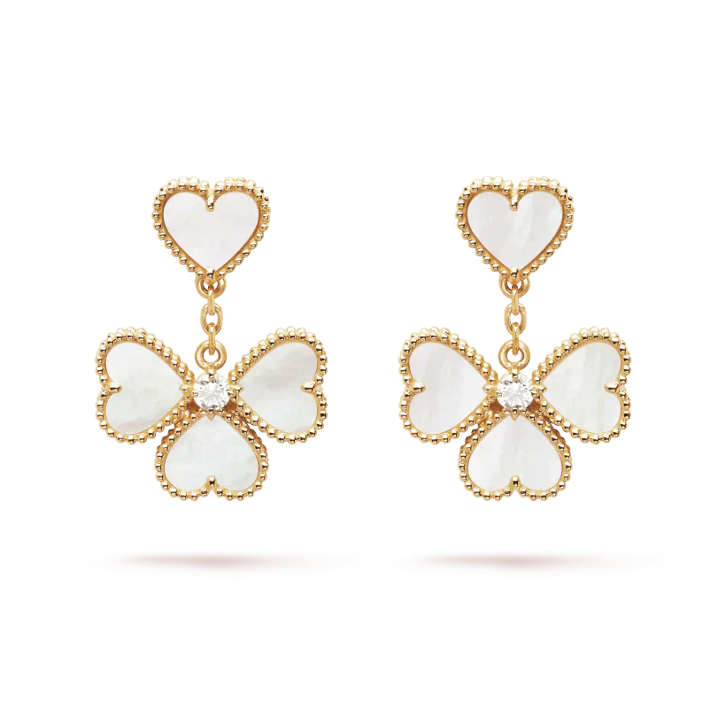 Clover Sweet White Mop Earrings – LUX VERSE Luxury Designer Fashion Outlet